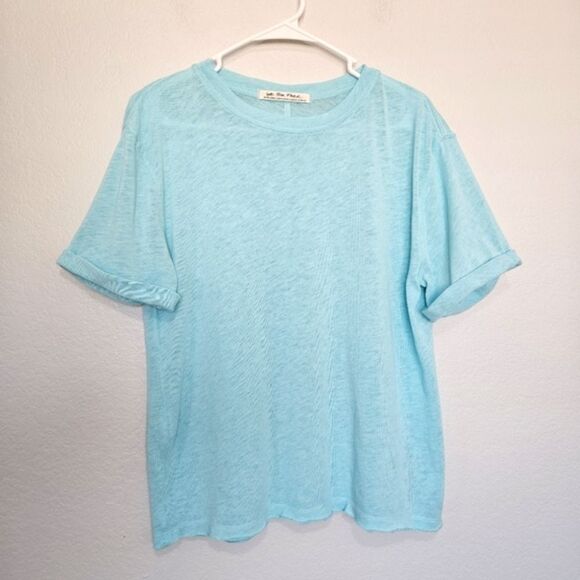 NWOT We The Free | Cassidy Crew Neck Relaxed T-Shirt Blue, Womens XS - Picture 1 of 5
